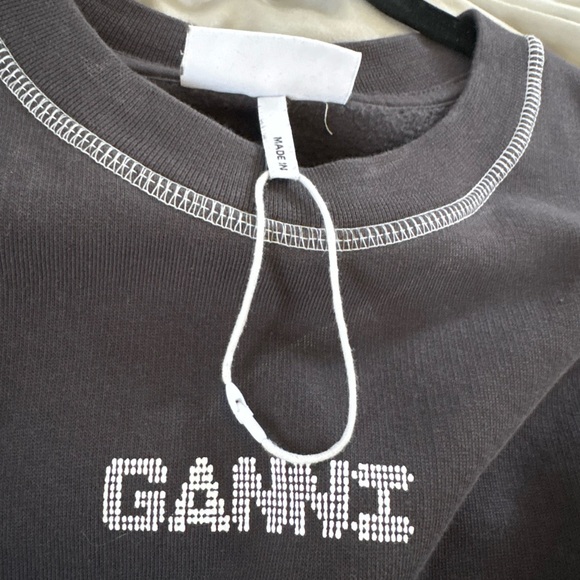 Ganni Black Sweater with White and Yellow Design - Picture 6 of 6